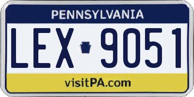 PA license plate LEX9051