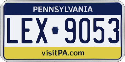 PA license plate LEX9053