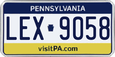 PA license plate LEX9058