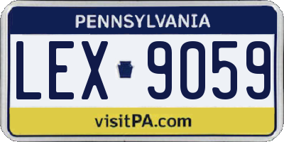 PA license plate LEX9059