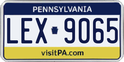 PA license plate LEX9065