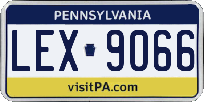 PA license plate LEX9066