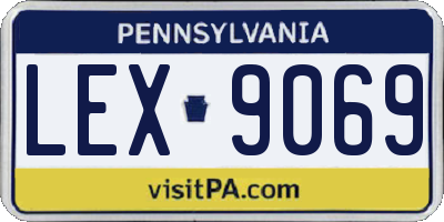 PA license plate LEX9069