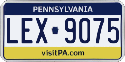 PA license plate LEX9075