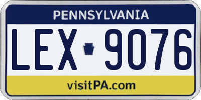 PA license plate LEX9076