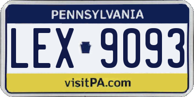 PA license plate LEX9093