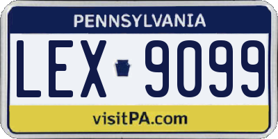 PA license plate LEX9099