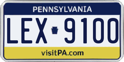 PA license plate LEX9100