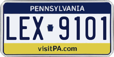 PA license plate LEX9101