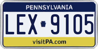 PA license plate LEX9105