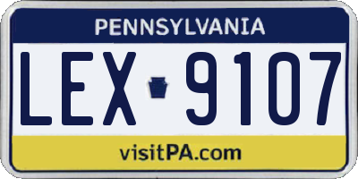 PA license plate LEX9107