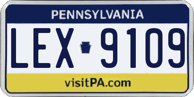 PA license plate LEX9109