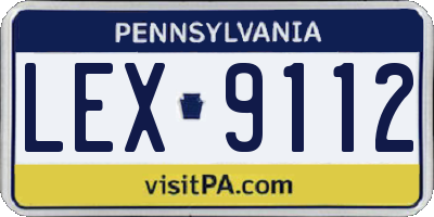 PA license plate LEX9112