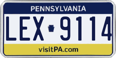 PA license plate LEX9114