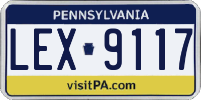 PA license plate LEX9117