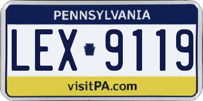 PA license plate LEX9119