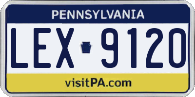 PA license plate LEX9120