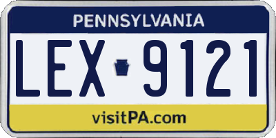 PA license plate LEX9121