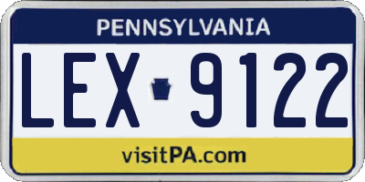 PA license plate LEX9122