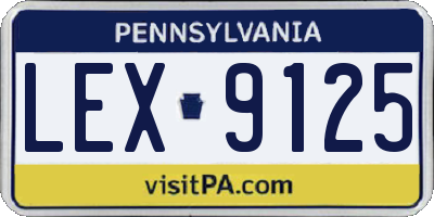 PA license plate LEX9125