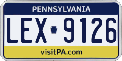 PA license plate LEX9126