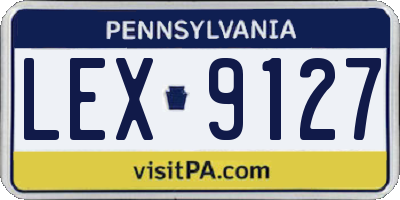 PA license plate LEX9127