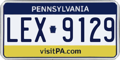 PA license plate LEX9129
