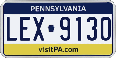 PA license plate LEX9130