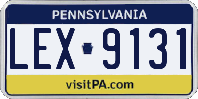 PA license plate LEX9131