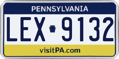 PA license plate LEX9132