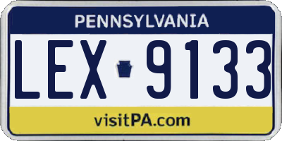 PA license plate LEX9133