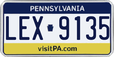 PA license plate LEX9135