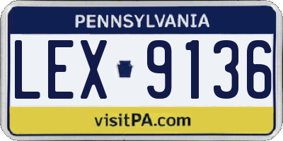 PA license plate LEX9136