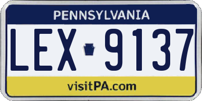 PA license plate LEX9137