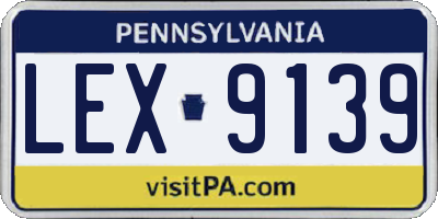 PA license plate LEX9139
