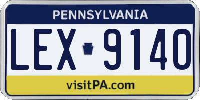 PA license plate LEX9140