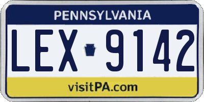 PA license plate LEX9142