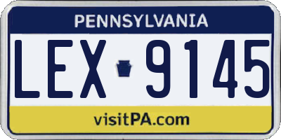 PA license plate LEX9145