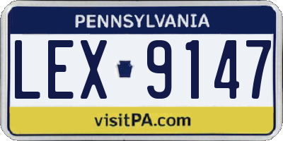 PA license plate LEX9147