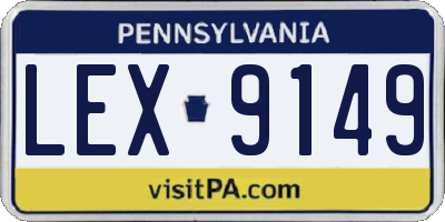 PA license plate LEX9149