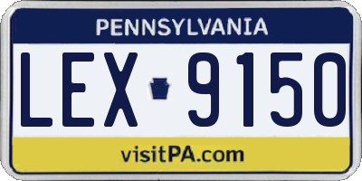 PA license plate LEX9150