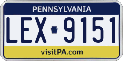 PA license plate LEX9151