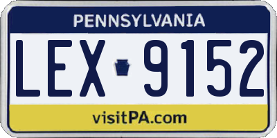 PA license plate LEX9152