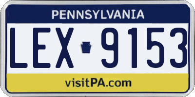 PA license plate LEX9153