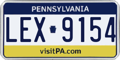 PA license plate LEX9154