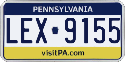PA license plate LEX9155