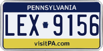 PA license plate LEX9156