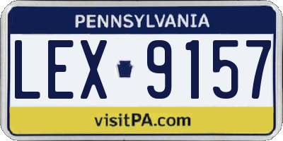 PA license plate LEX9157