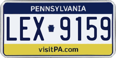 PA license plate LEX9159