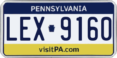 PA license plate LEX9160